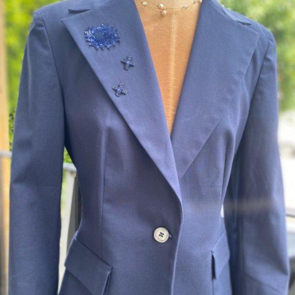 Piazza Sempione Navy Sz 44  Blazer - Picture 3 of 5